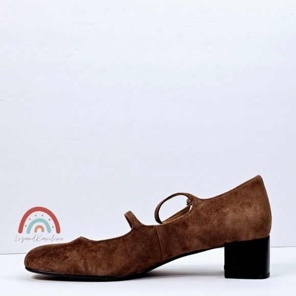 New! Madewell The Nettie Heeled Mary Jane in Soft Mahogany Leather Suede - Picture 7 of 16
